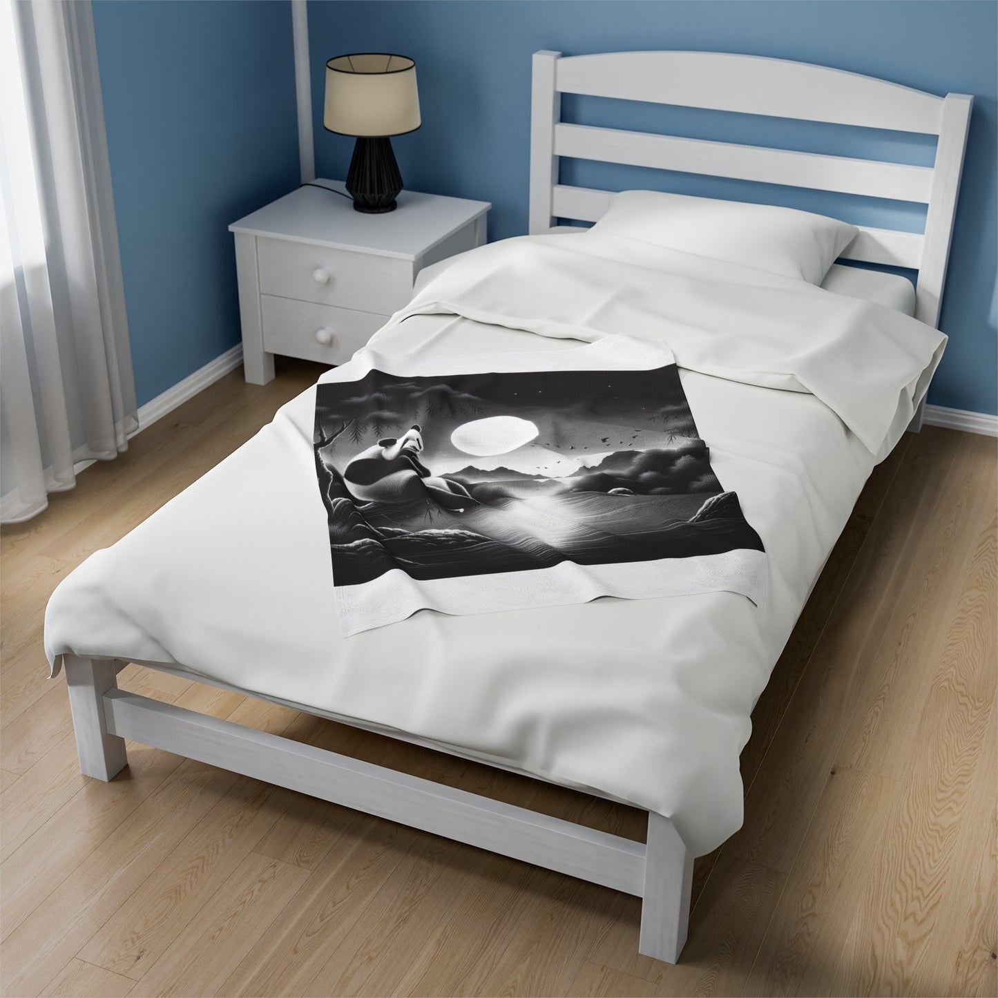 "Panda Moonscape" -Blanket