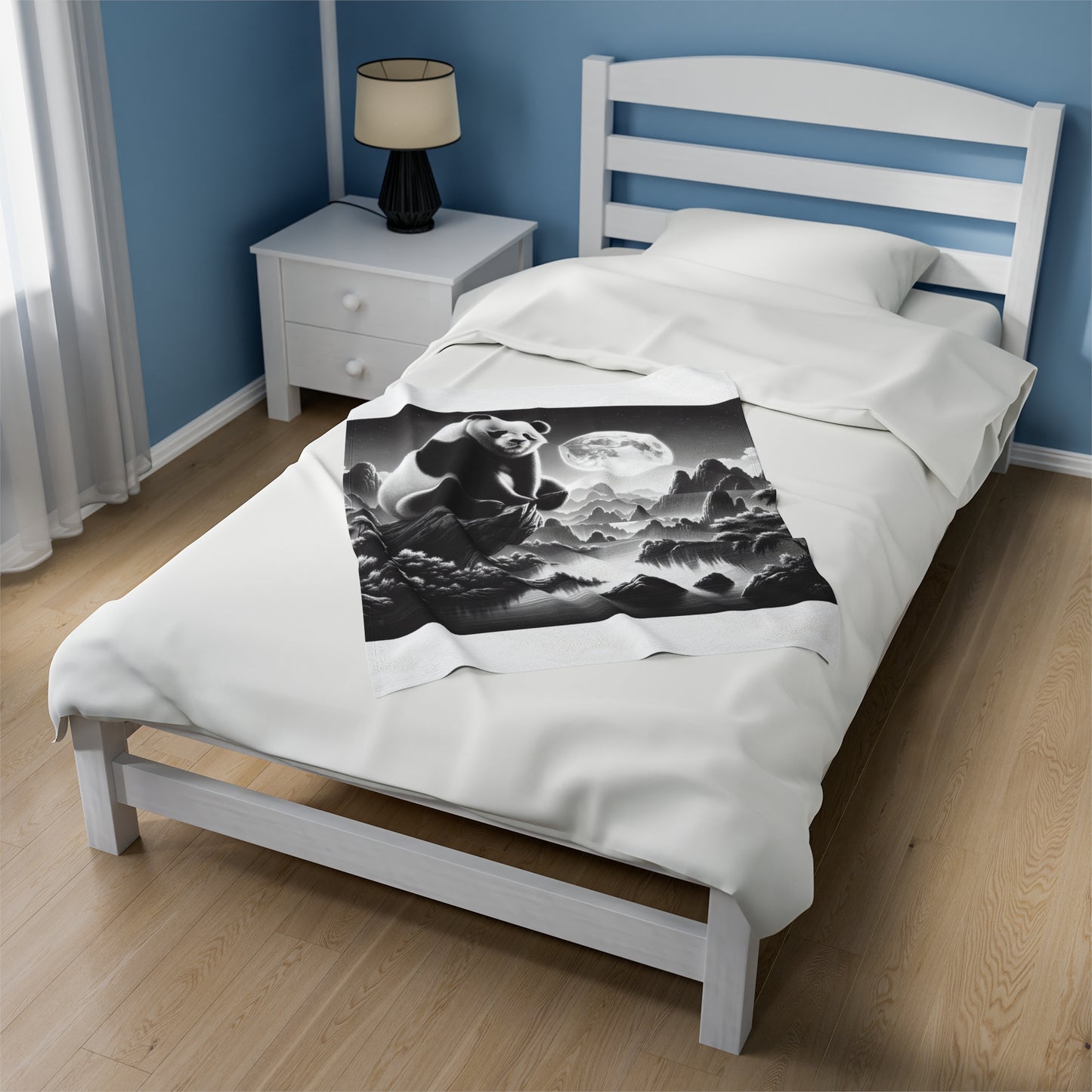 "Moonlit Majesty: Panda's Grace" -Blanket