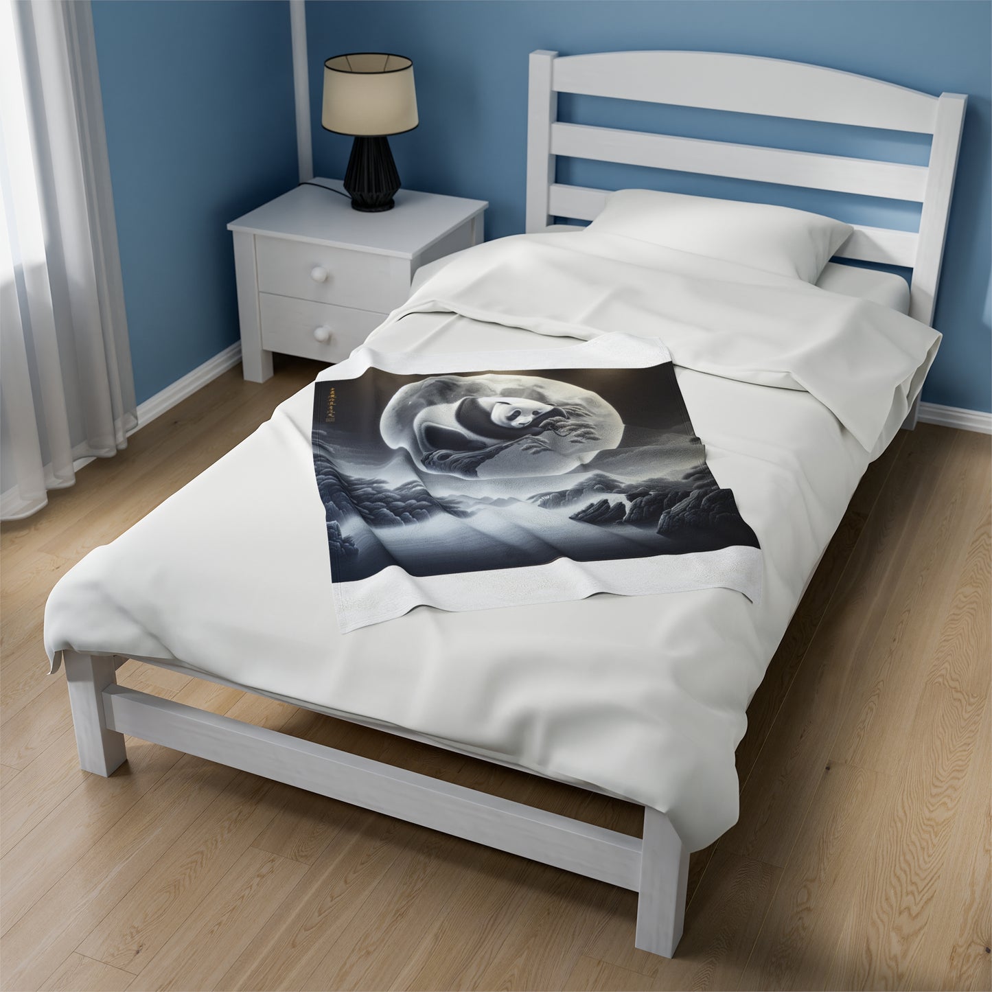 "Panda's Lunar Elegance" -Blanket