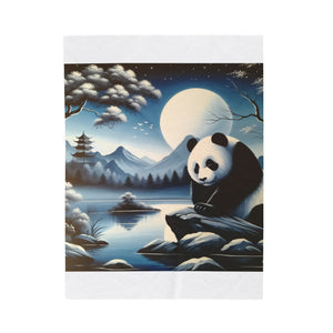 "Moonlit Panda Majesty" -Blanket