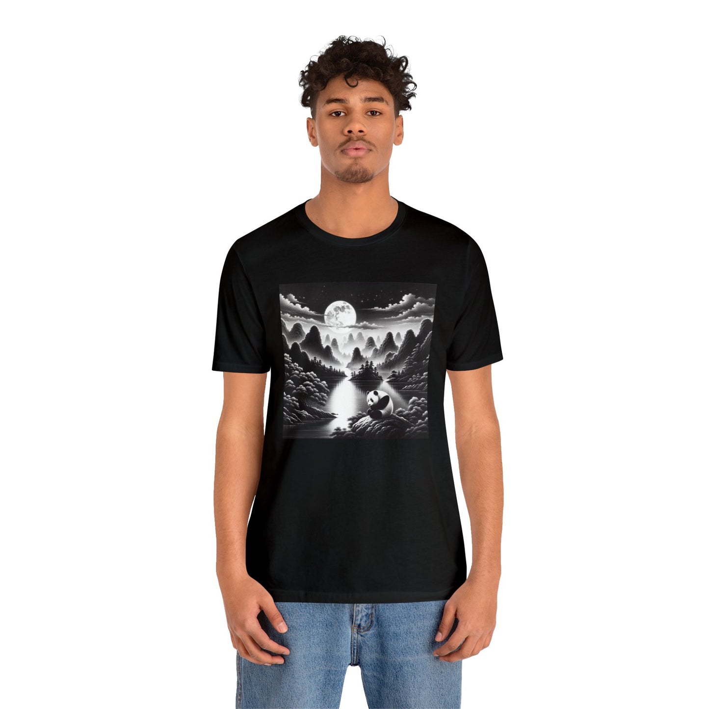 "Moonlit Panda: A Majestic Elegance"- Tshirt