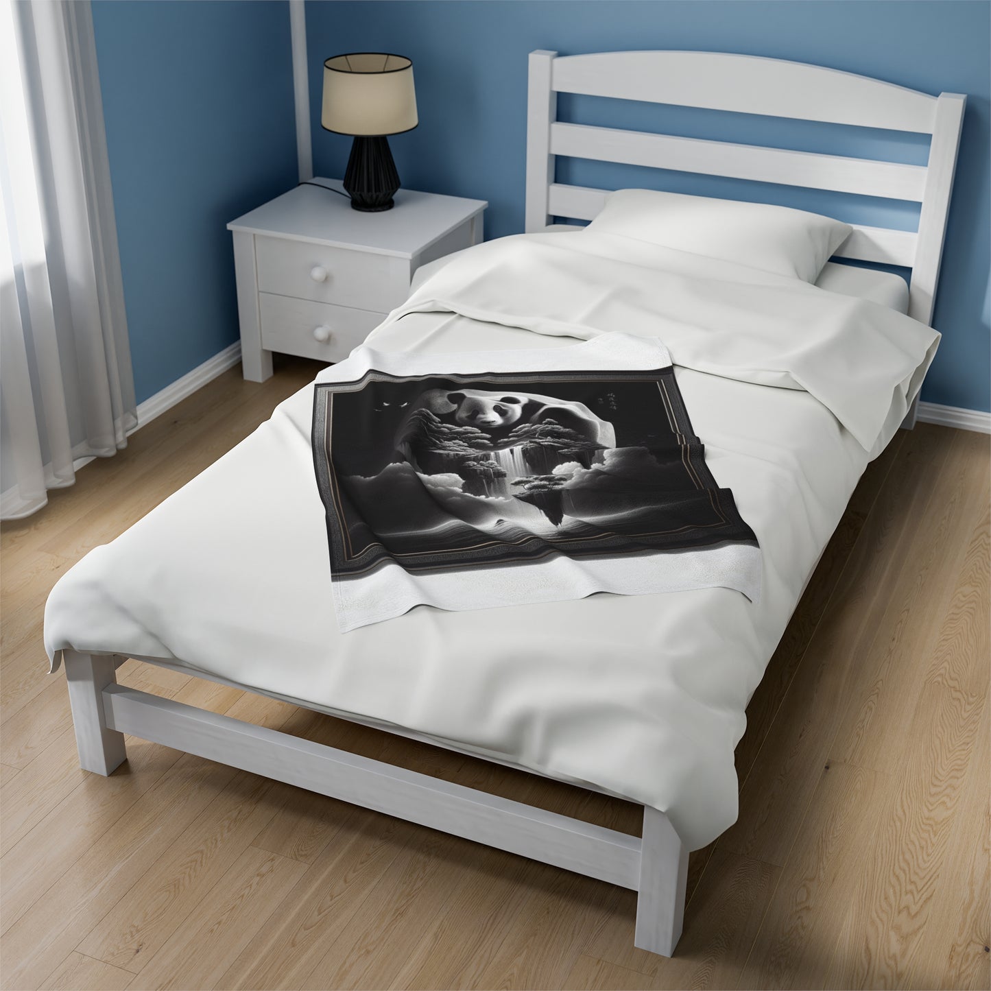 "Tranquil Moon: Majestic Panda" -Blanket