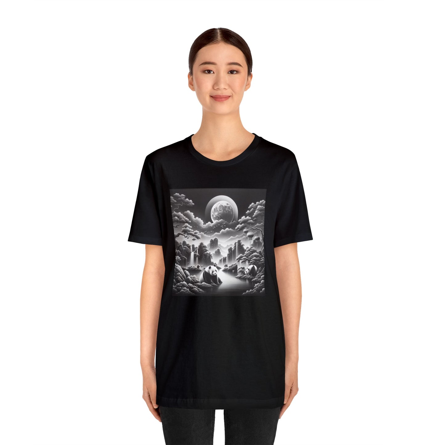 "Majestic Moonlight: Serene Panda"- Tshirt