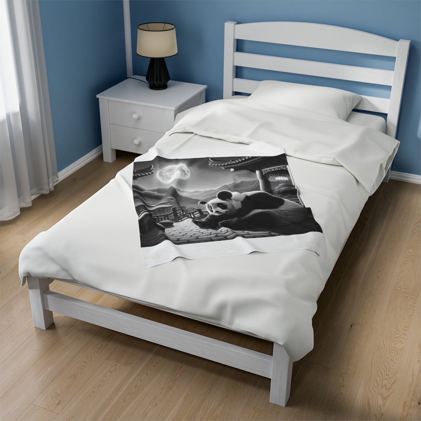 "Moonlit Panda Majesty" -Blanket