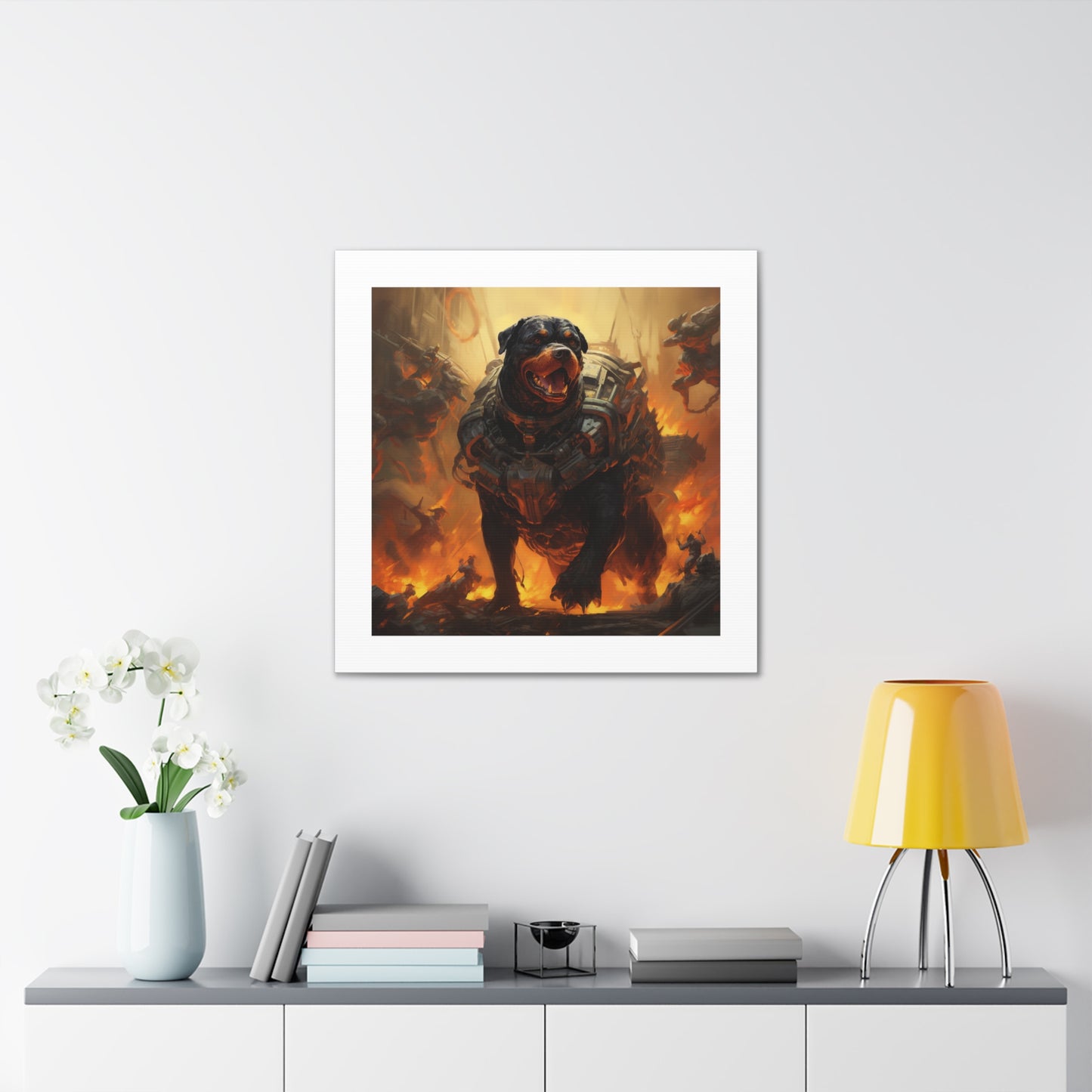 "Valiant Rottweiler Battle Print."