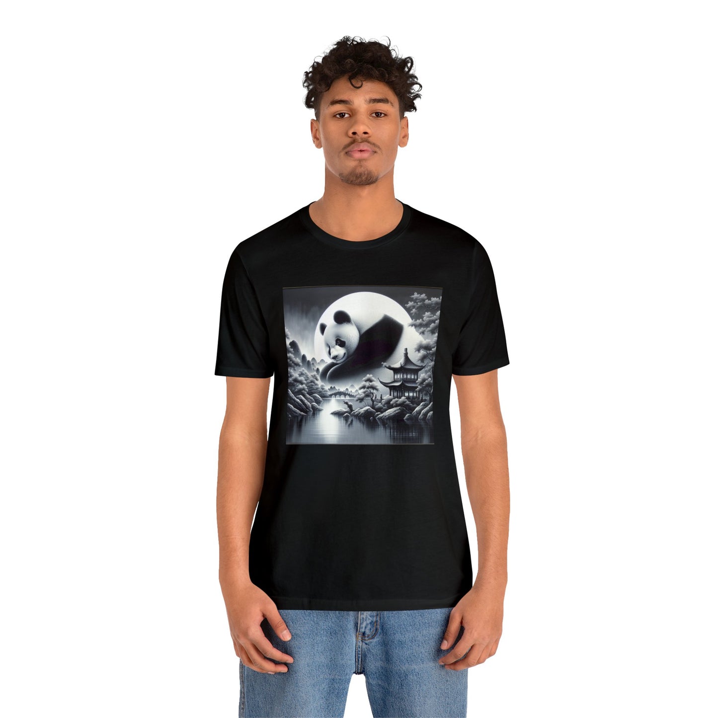 "Serene Moonlit Masterpiece: China's Panda"-  Tshirt