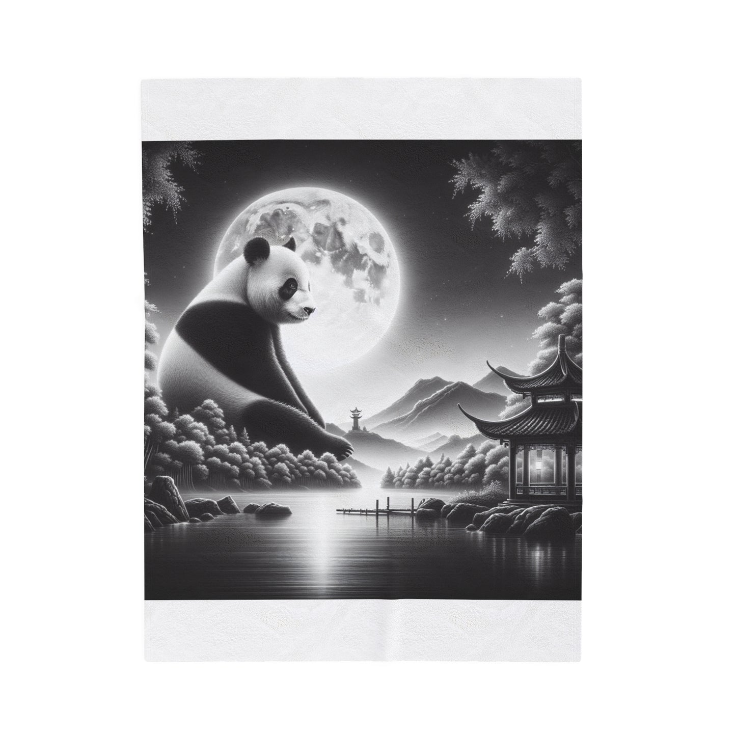 "Panda's Lunar Splendor" -Blanket