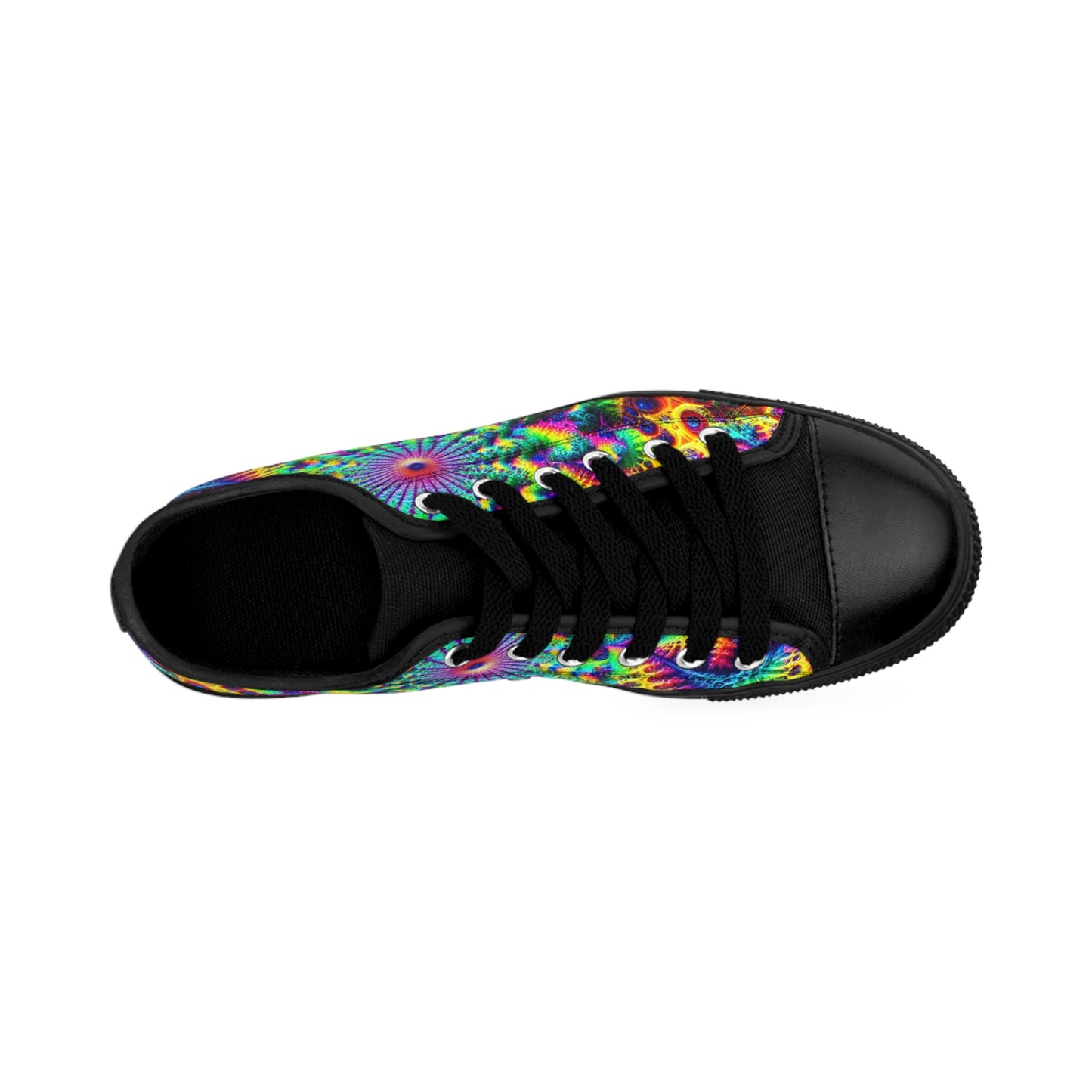 "Vivid Fractal Pulse"- LowTop Shoes