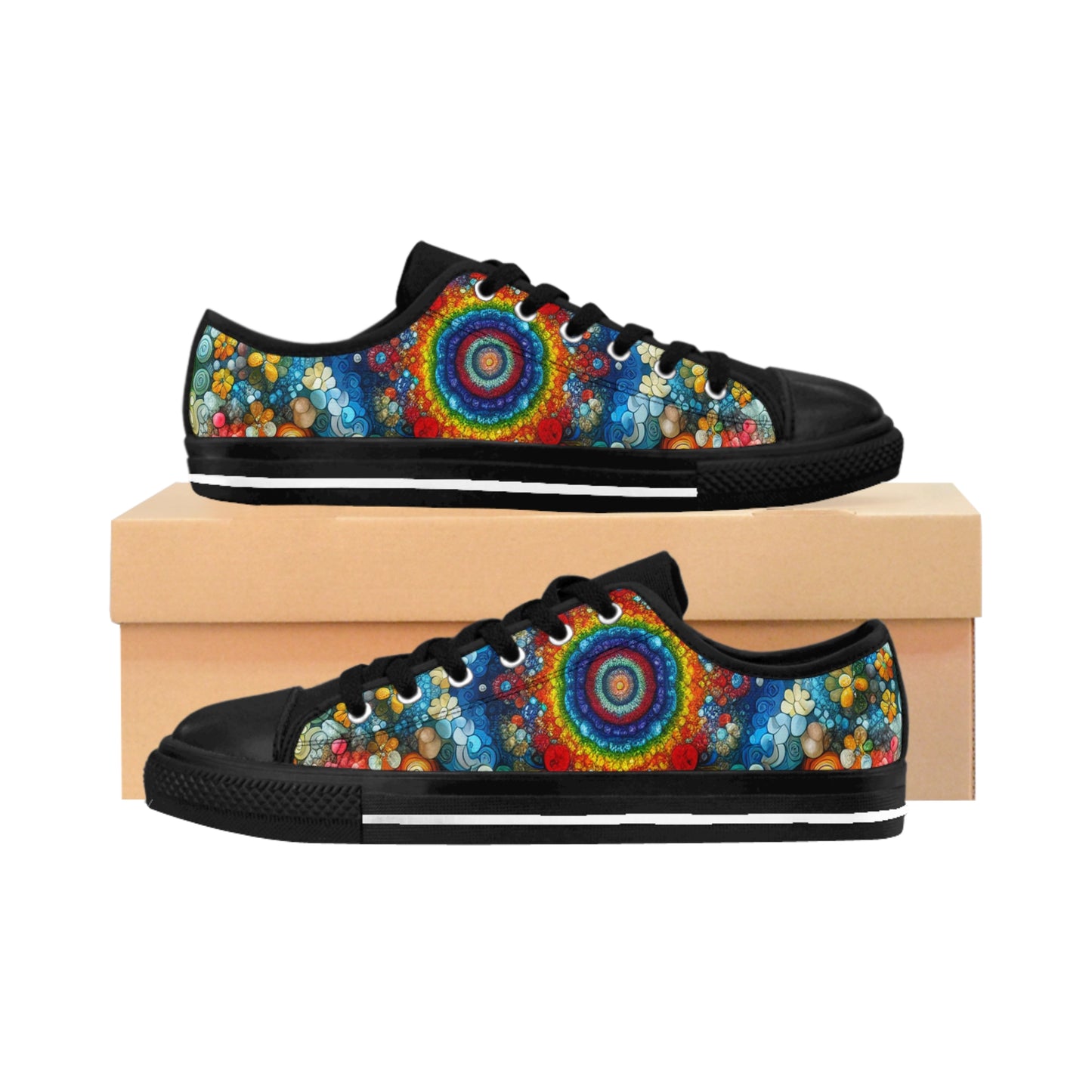 "Psychedelic BloomPrint"- LowTop Shoes