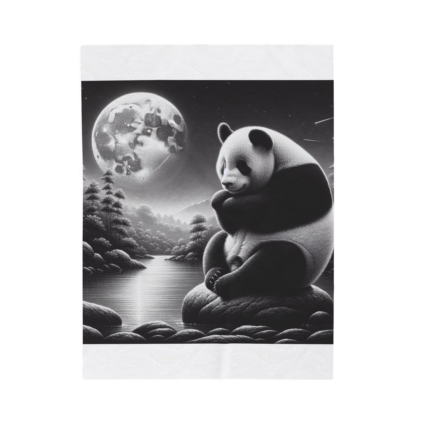 "Majestic Moonlight Panda" -Blanket