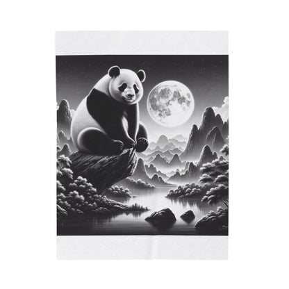 "Moonlit Majesty: Panda's Grace" -Blanket