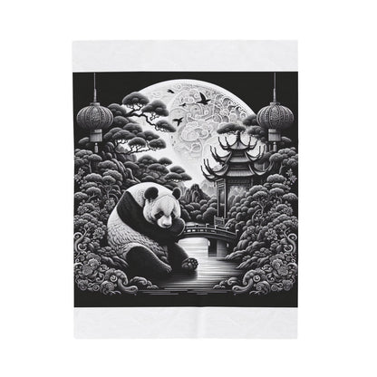 "Moonlit Majesty: Panda's Grace" -Blanket