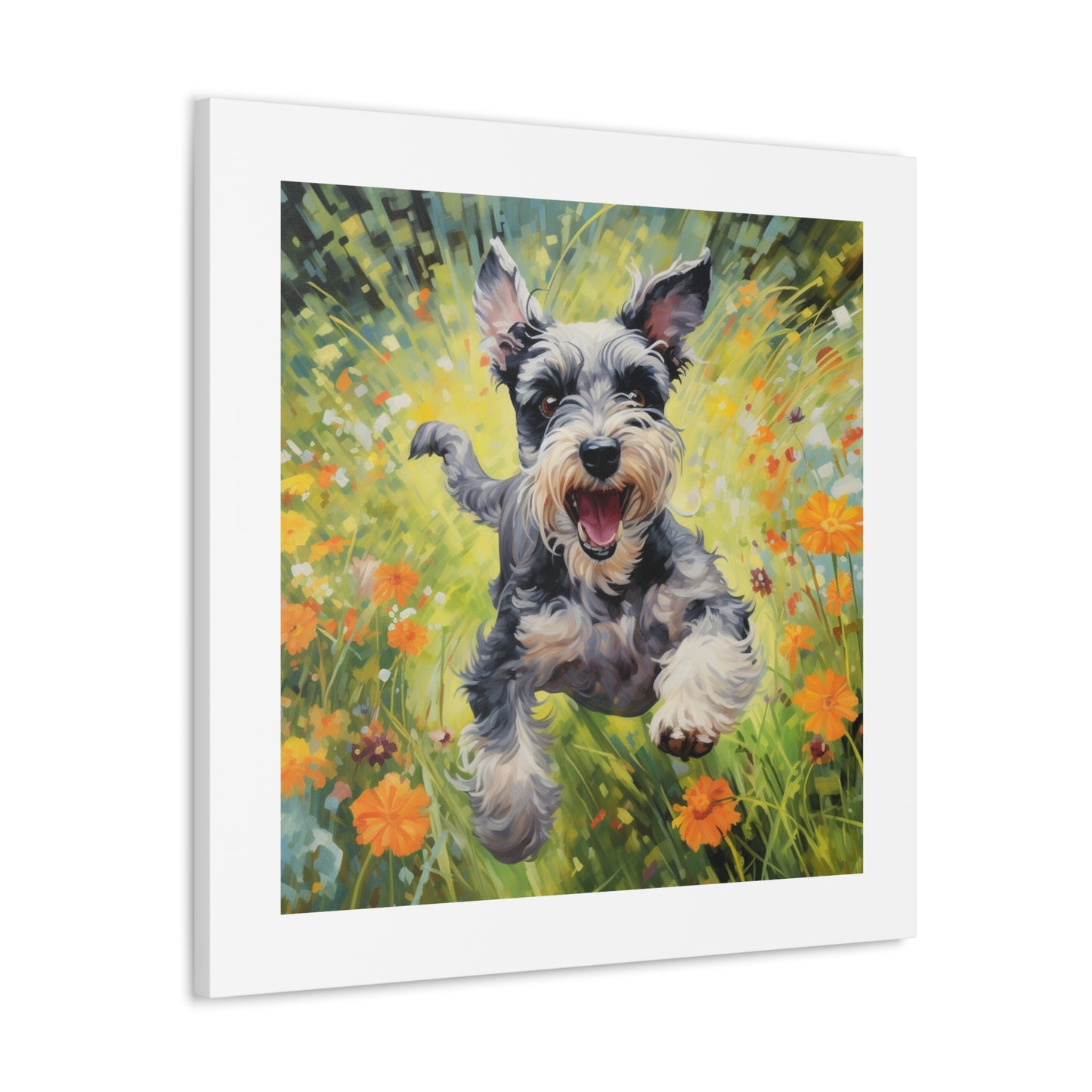 "Cheerful Schnauzer in Spring"