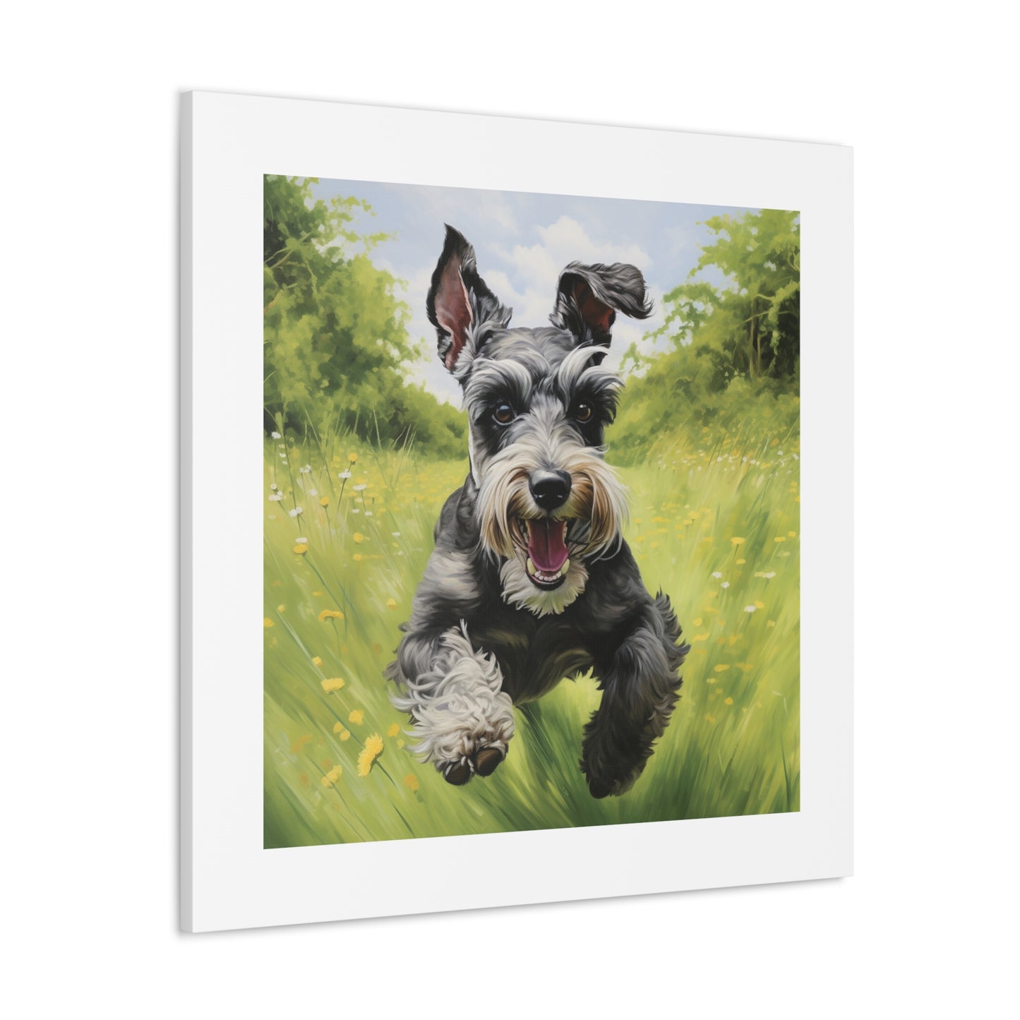 Merry Schnauzer Meadow Canvas