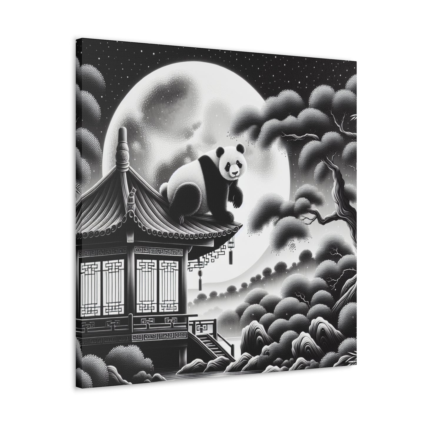 "Panda Moonlight"- Canvas