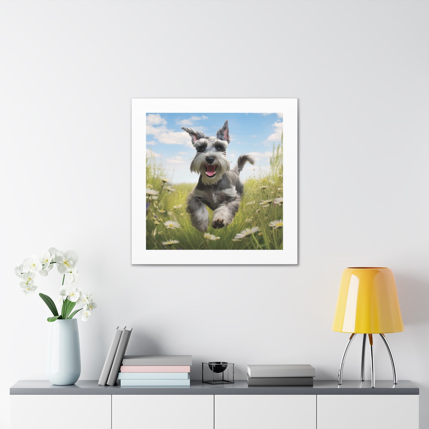 Joyful Schnauzer Canvas