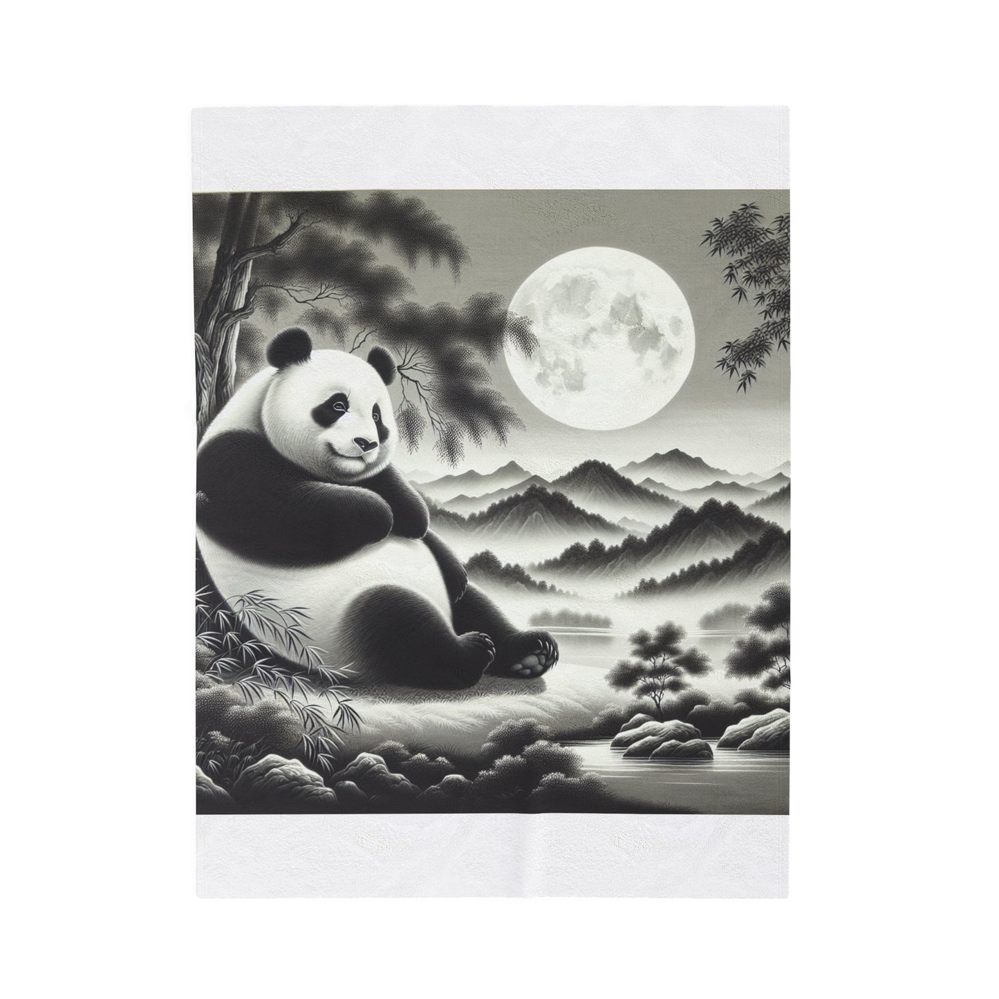 "Panda's Moonlit Grace" -Blanket