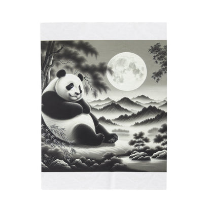 "Panda's Moonlit Grace" -Blanket