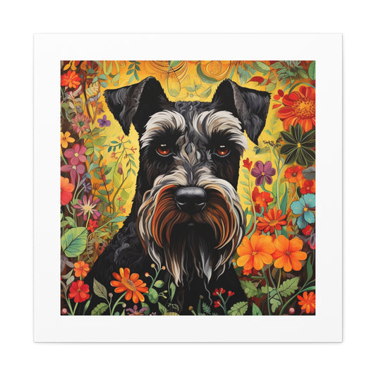 Joyful Mini Schnauzer Tapestry.