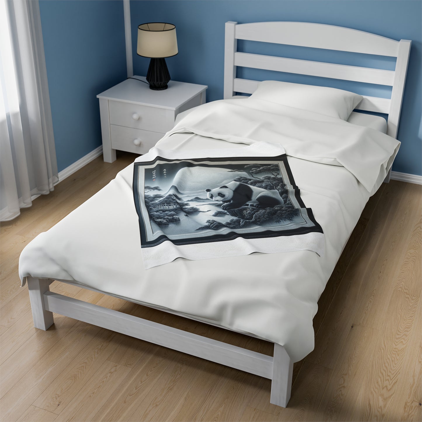 "Moonlit Majesty: Panda's Grace" -Blanket