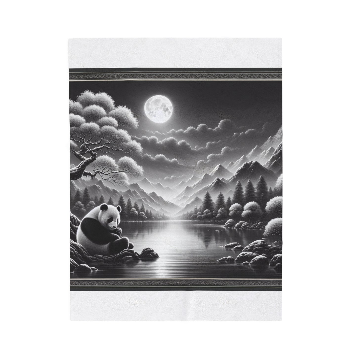 "Majestic Moonlit Panda" -Blanket