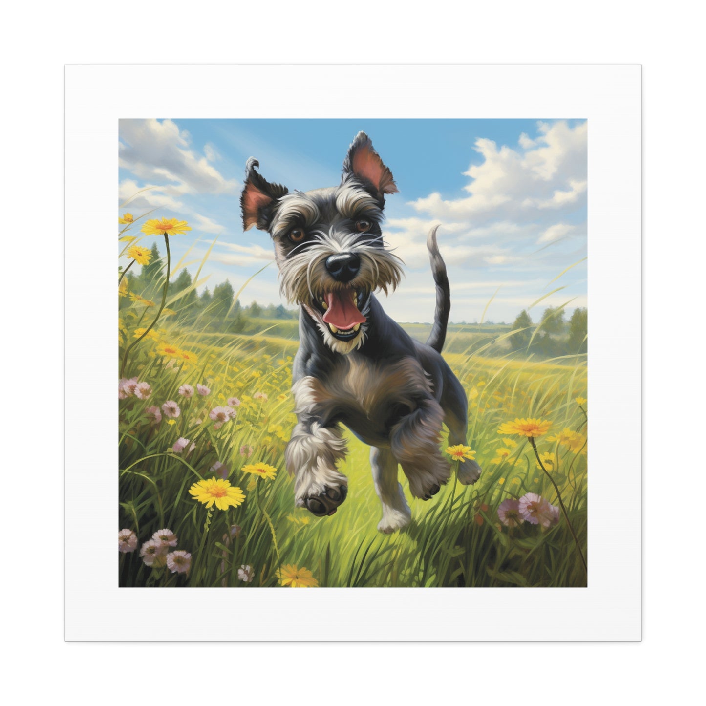 Joyful Frolicking Schnauzer Print