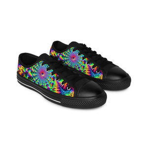 "Vivid Fractal Pulse"- LowTop Shoes