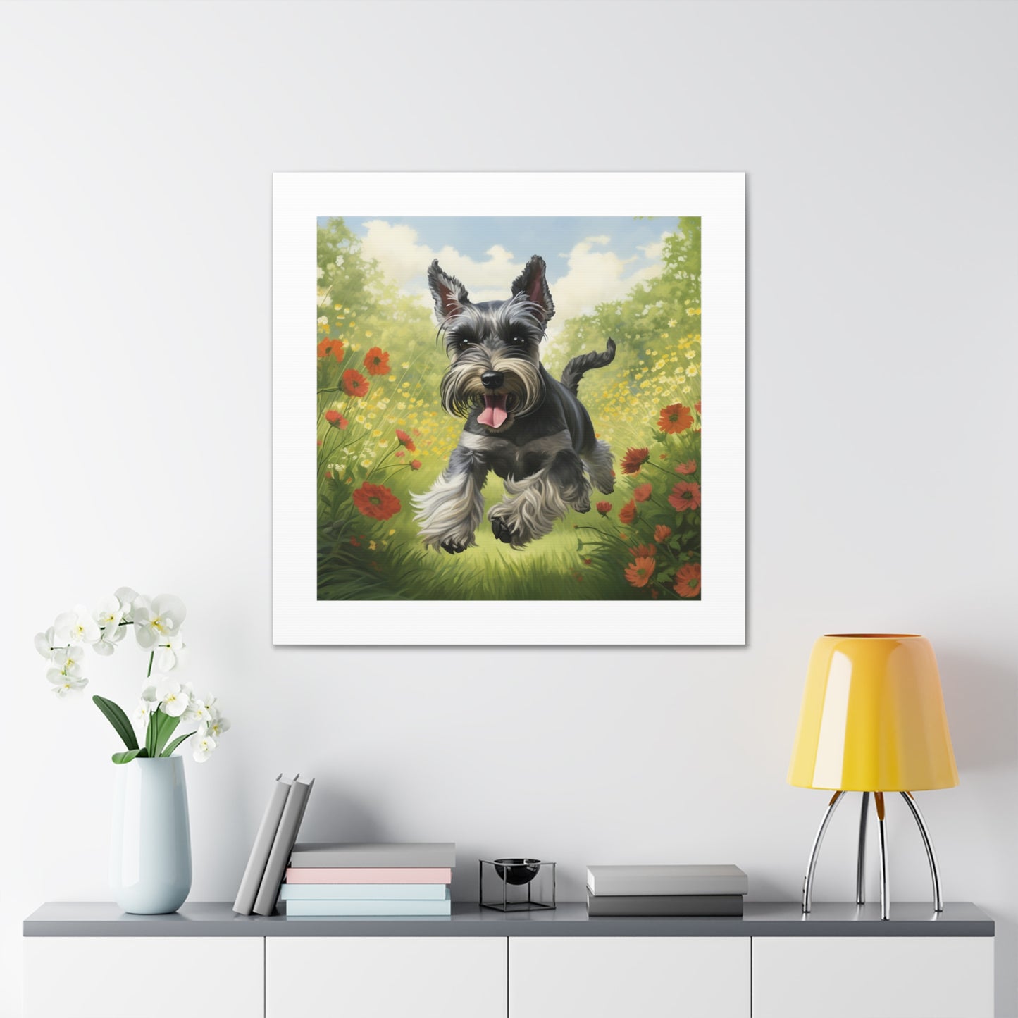 "Joyful Schnauzer Pasture Print"