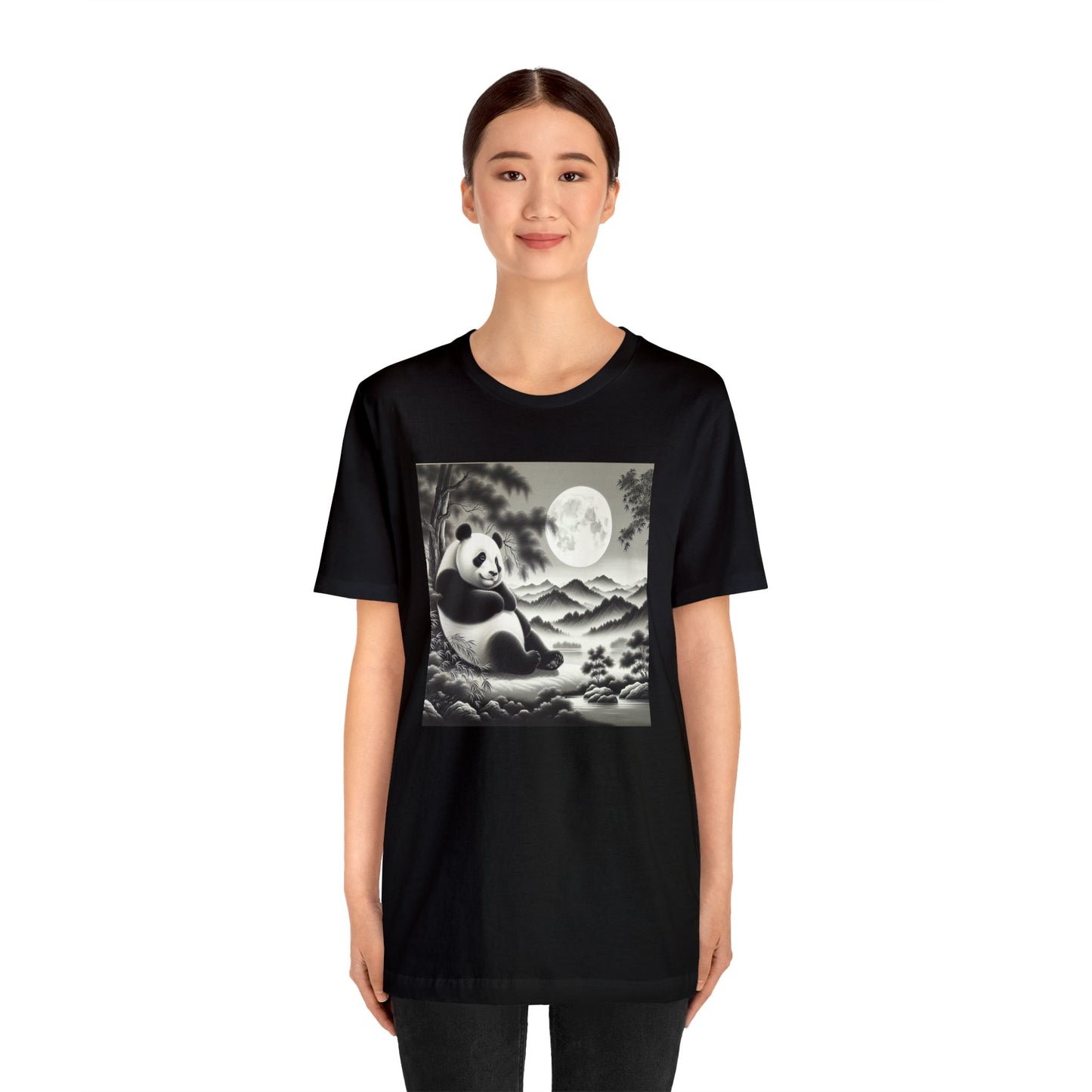 "Panda's Moonlit Grace"-  Tshirt