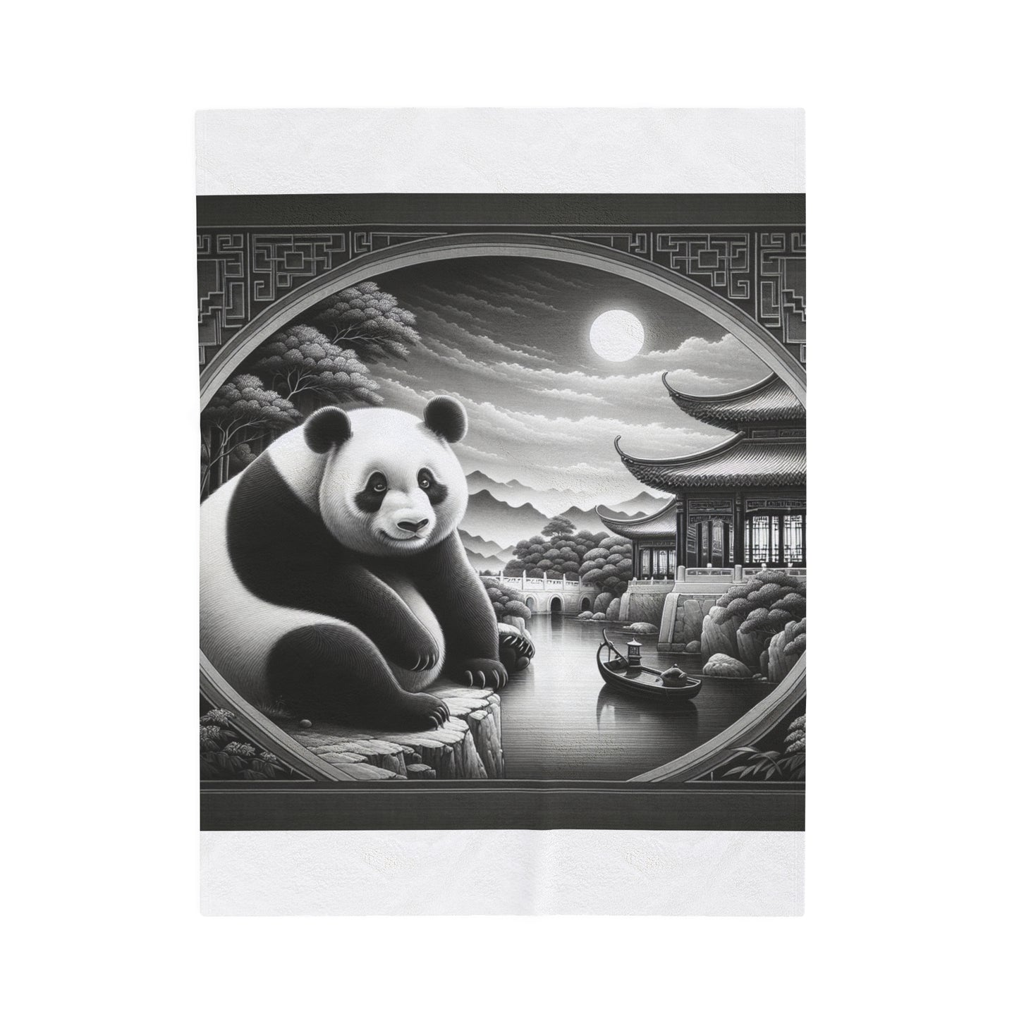 "Graceful Luna: Panda's Peace" -Blanket