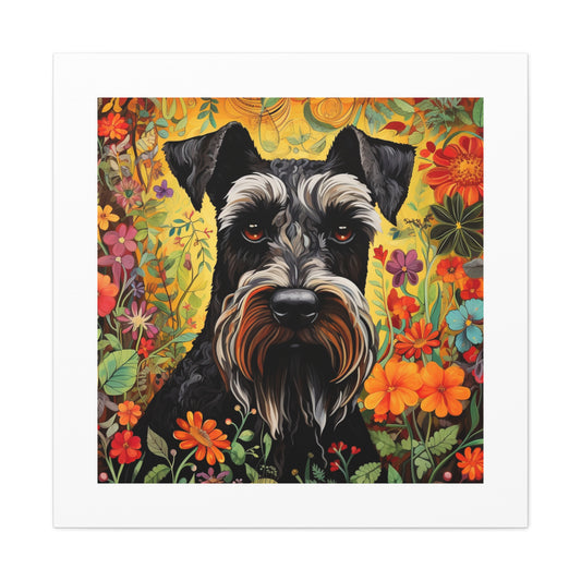 Joyful Mini Schnauzer Tapestry.