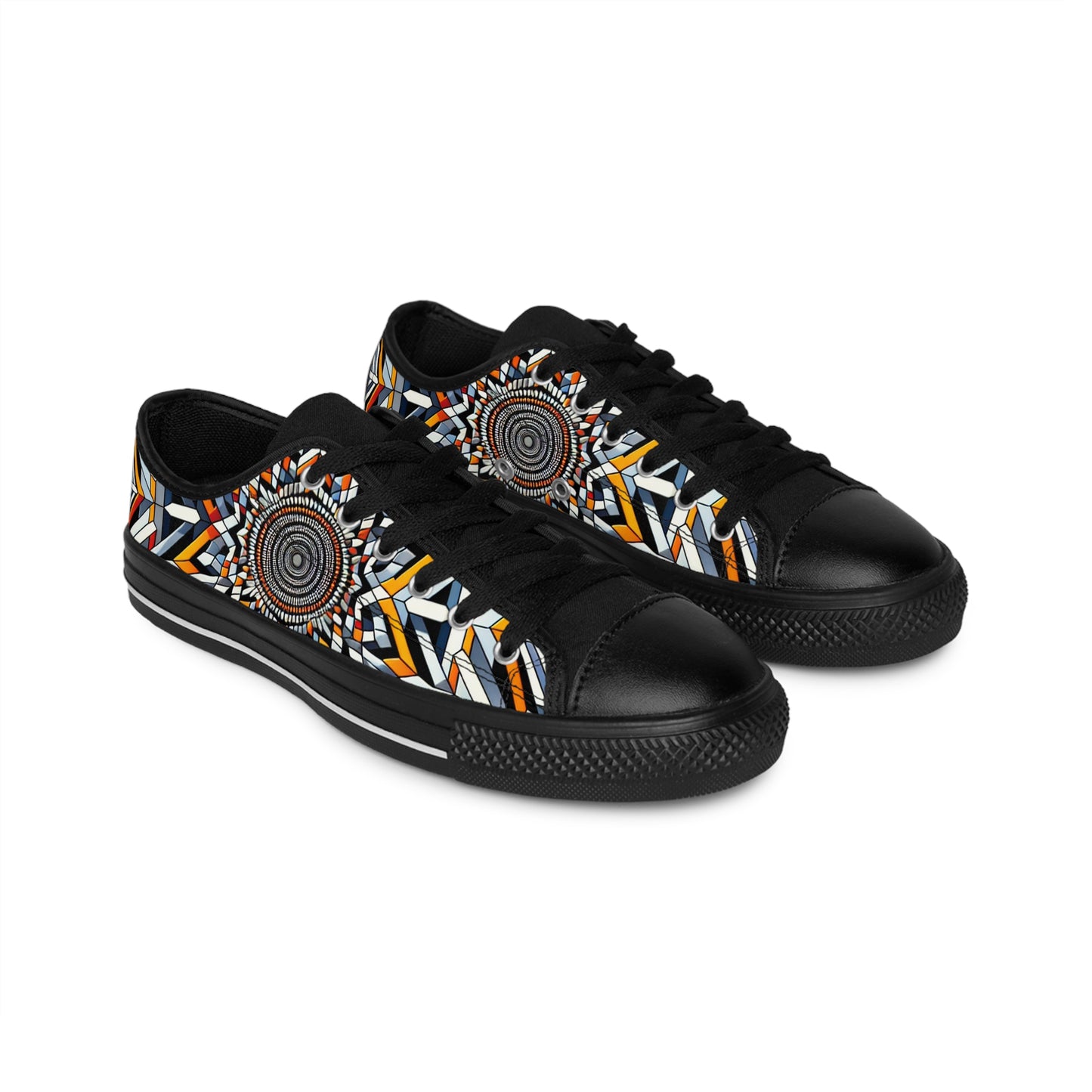 "HypnoSwirl Tapestry"- LowTop Shoes