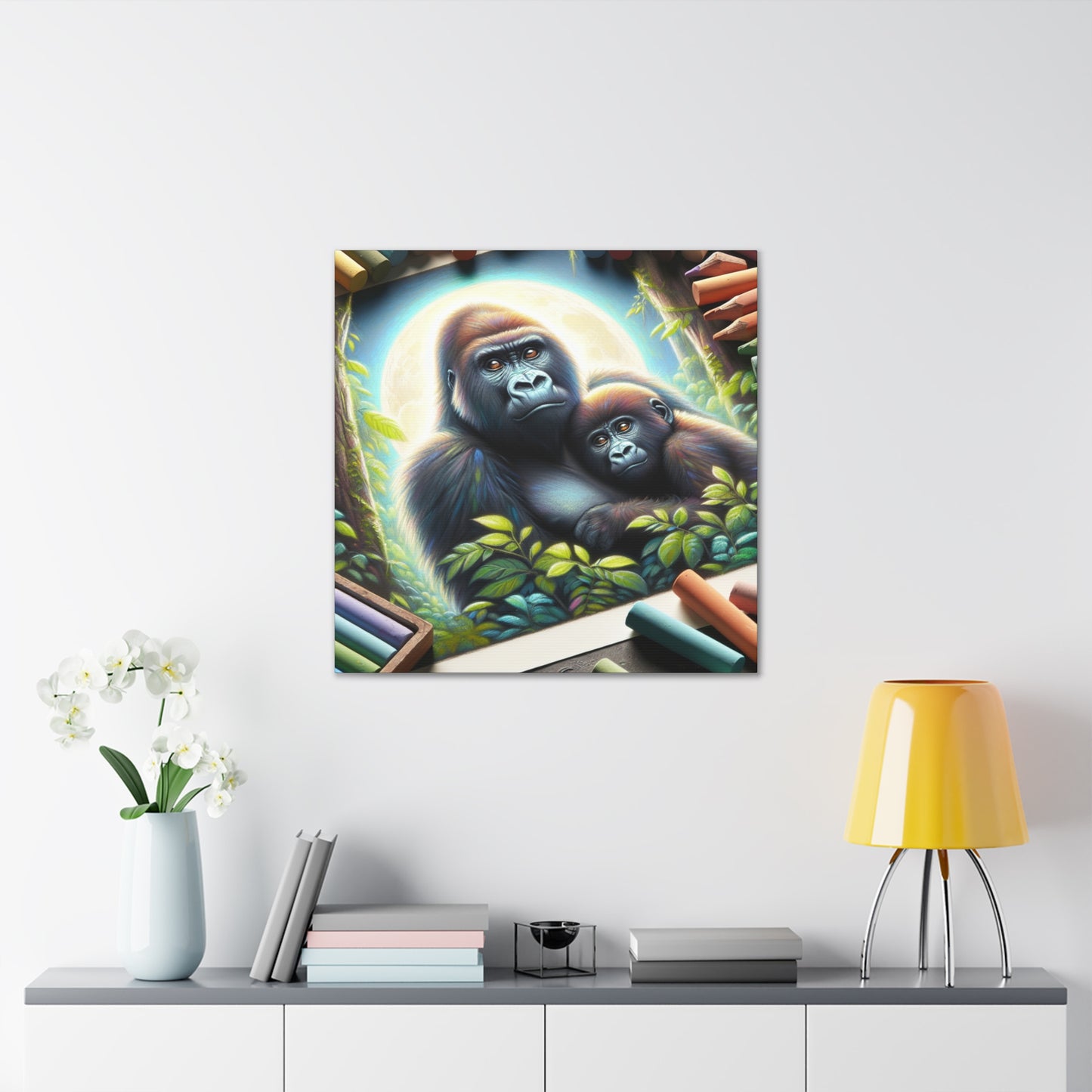 "Gorilla Glow: Pastel Panorama"