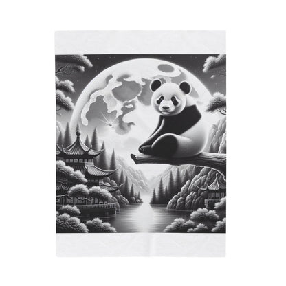 "Moonlit Majesty: Panda's Serenity" -Blanket