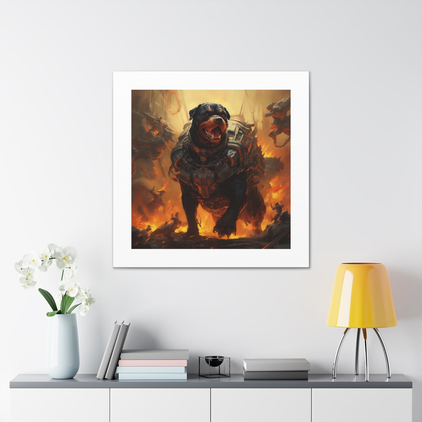 "Valiant Rottweiler Battle Print."