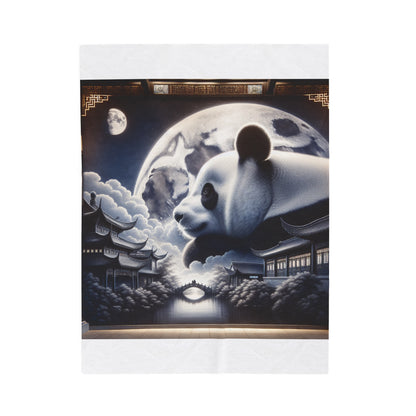 Panda's Lunar Elegance -Blanket