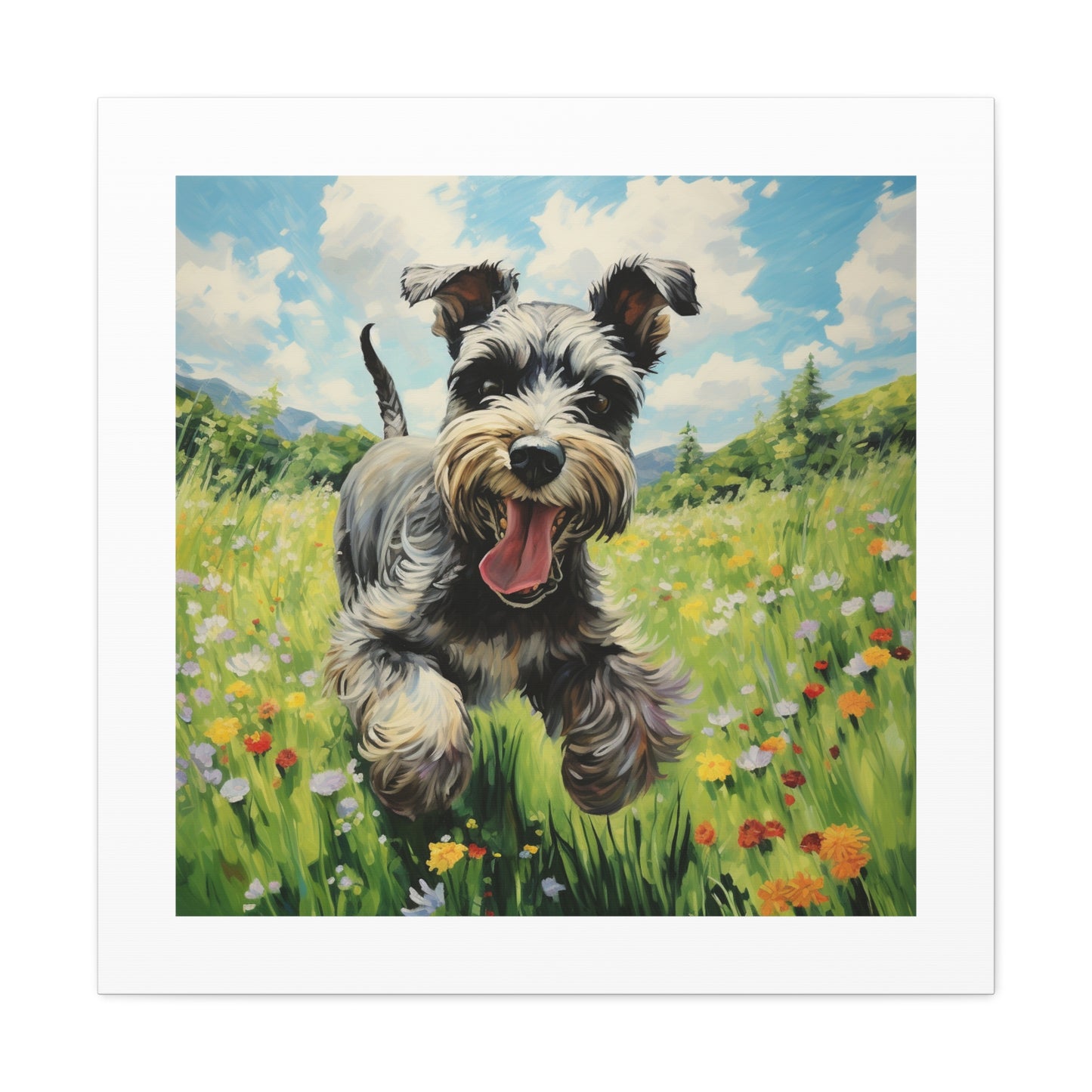 Playful Schnauzer Pastel View