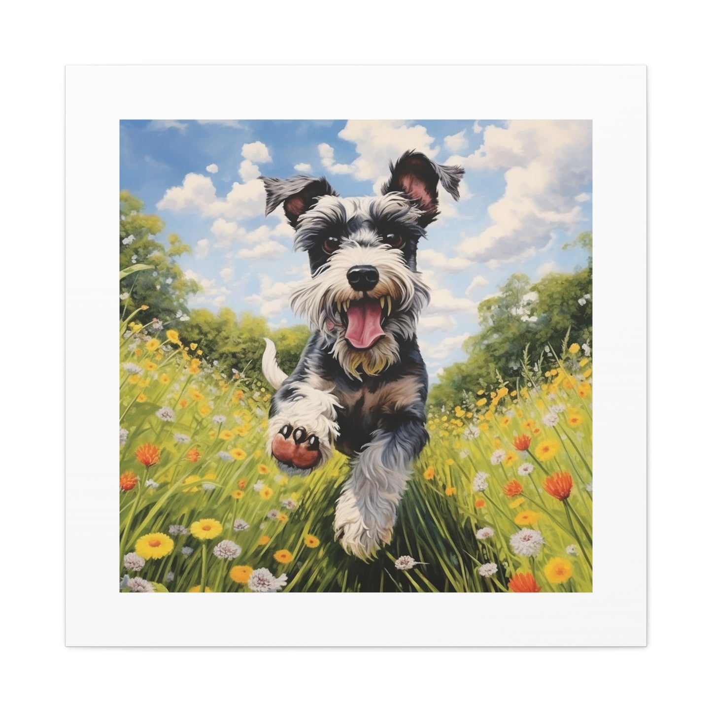 Joyful Mini Schnauzer Canvas