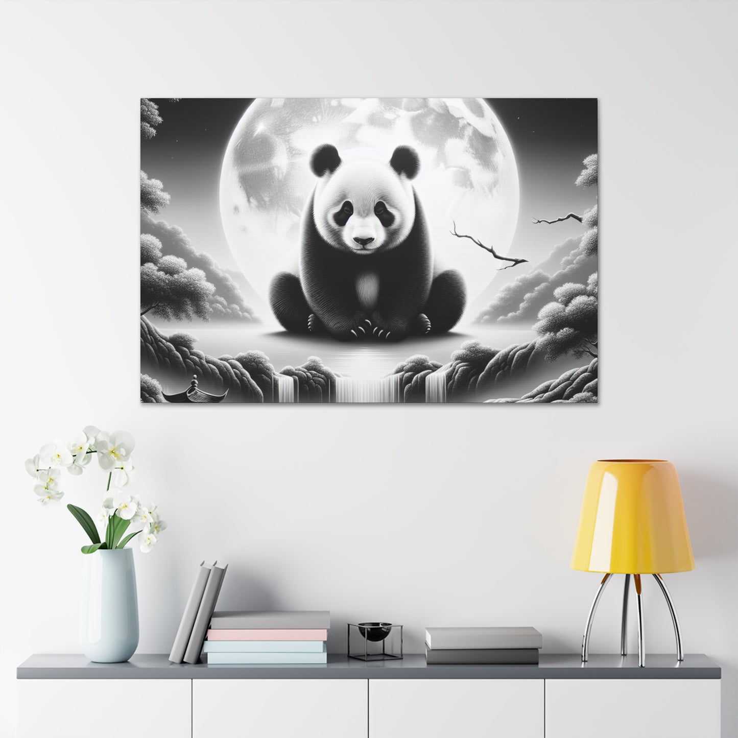 "Panda Moonlight"- Canvas