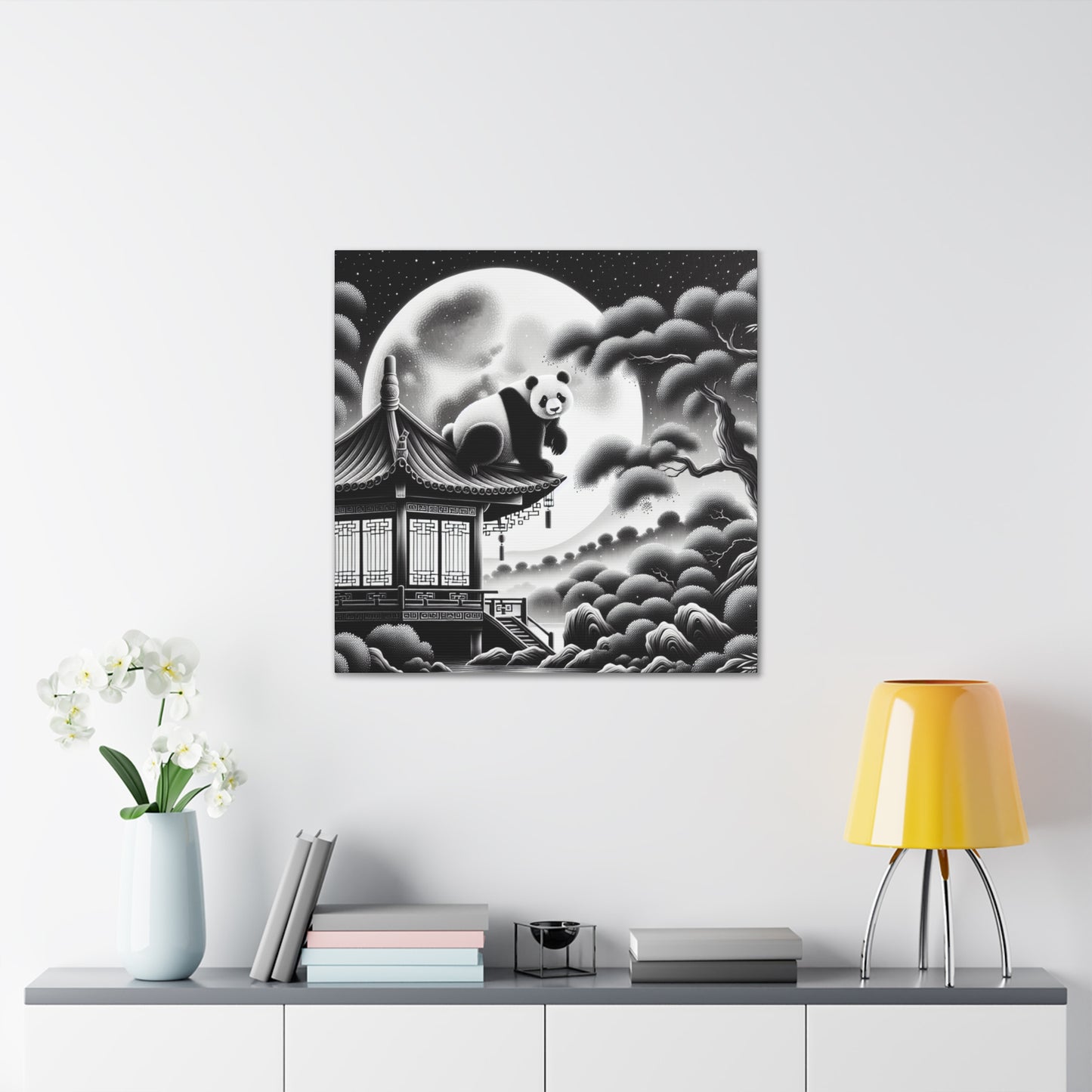 "Panda Moonlight"- Canvas