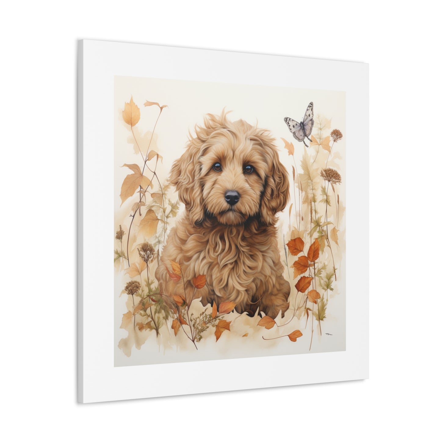 "Playful Labradoodle Canvas"