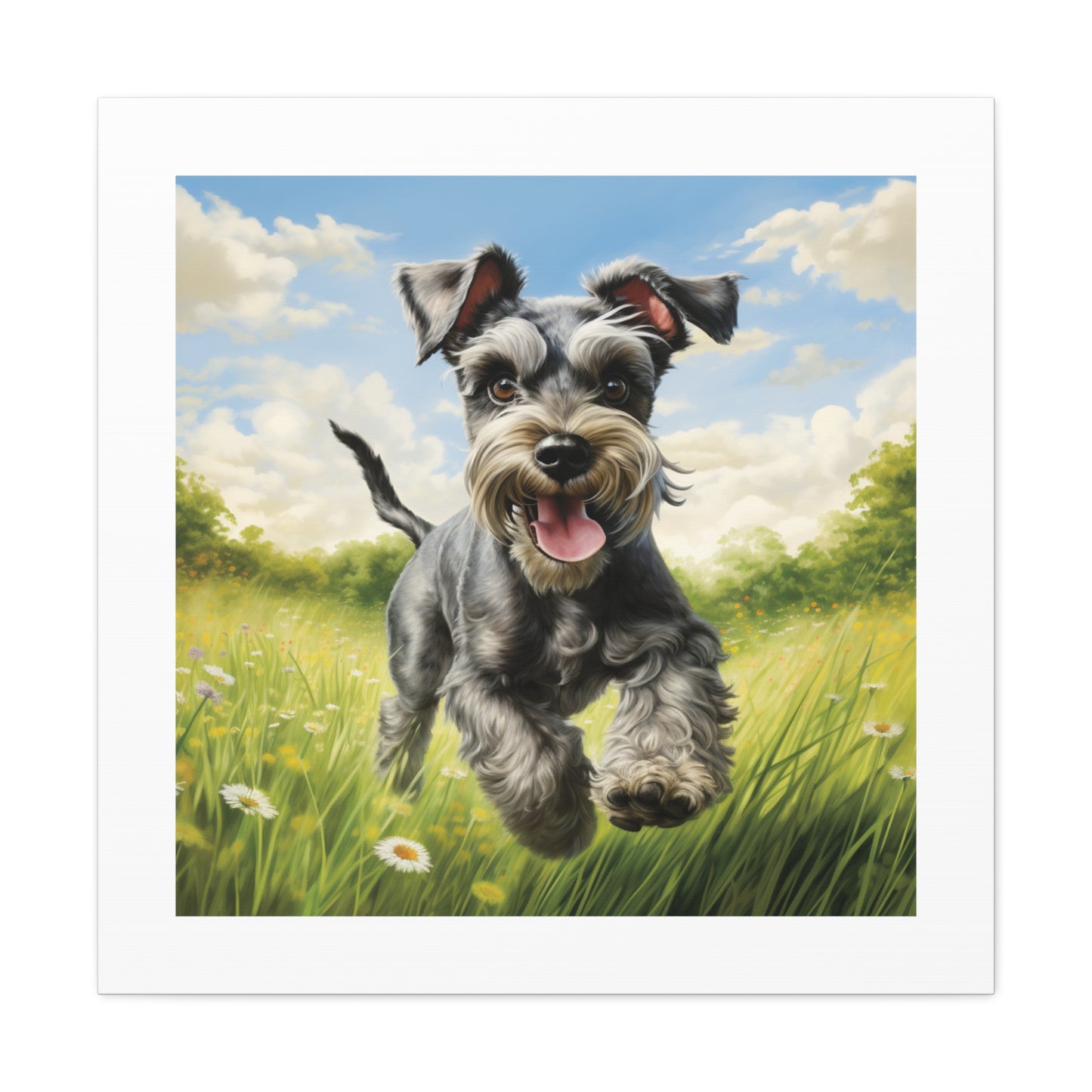 "Joyful Miniature Schnauzer Pasture"