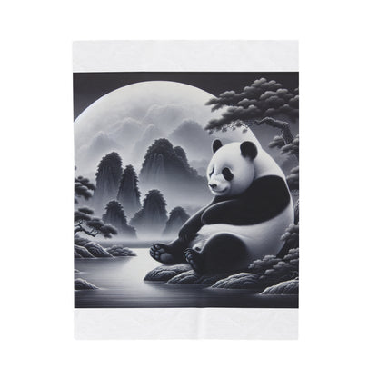 "Moonlit Majesty: Panda's Serenity" -Blanket