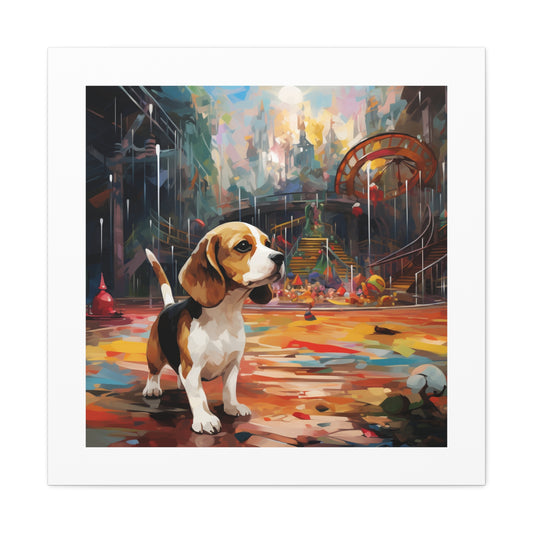 Impressionistic Beagle Zoo Play