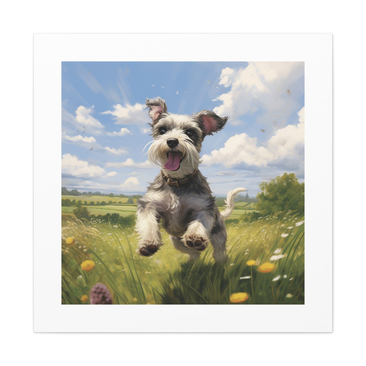 "Merry Miniature Schnauzer Print"