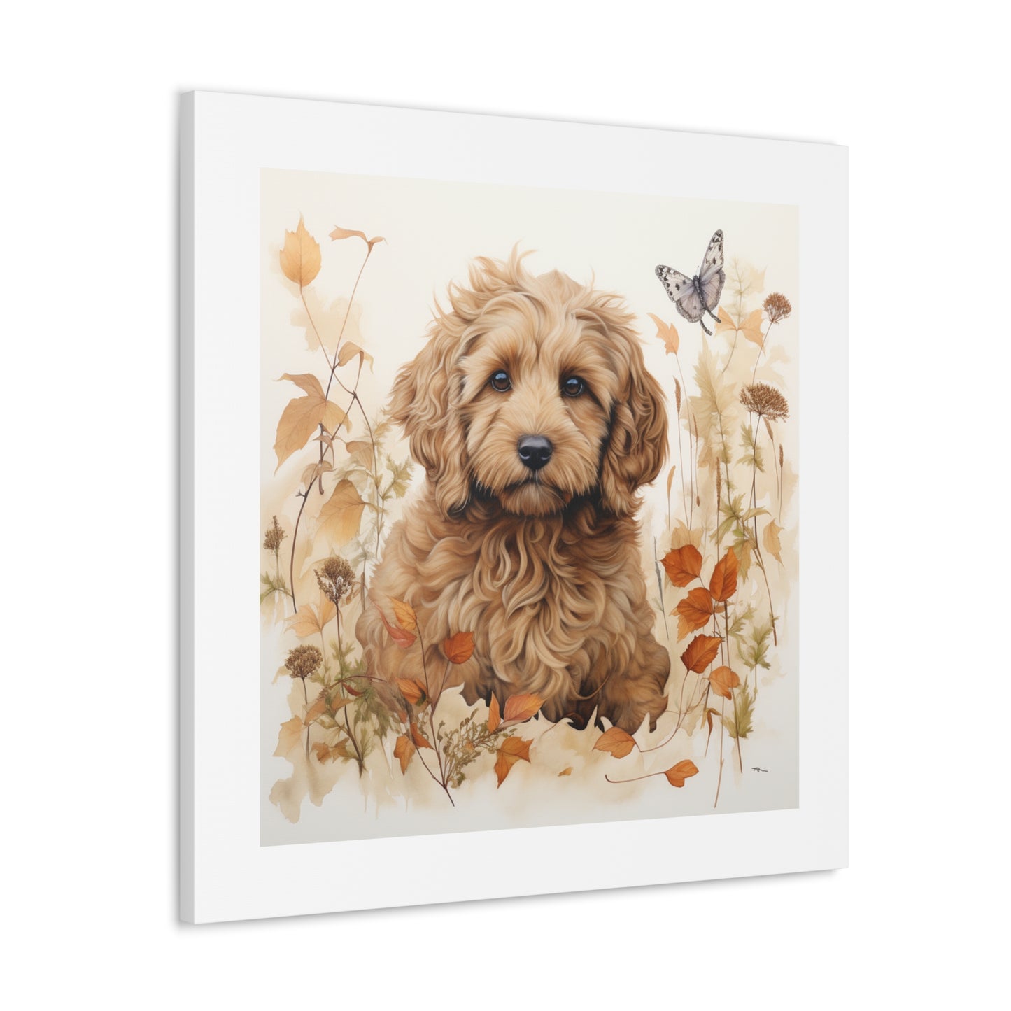 "Playful Labradoodle Canvas"