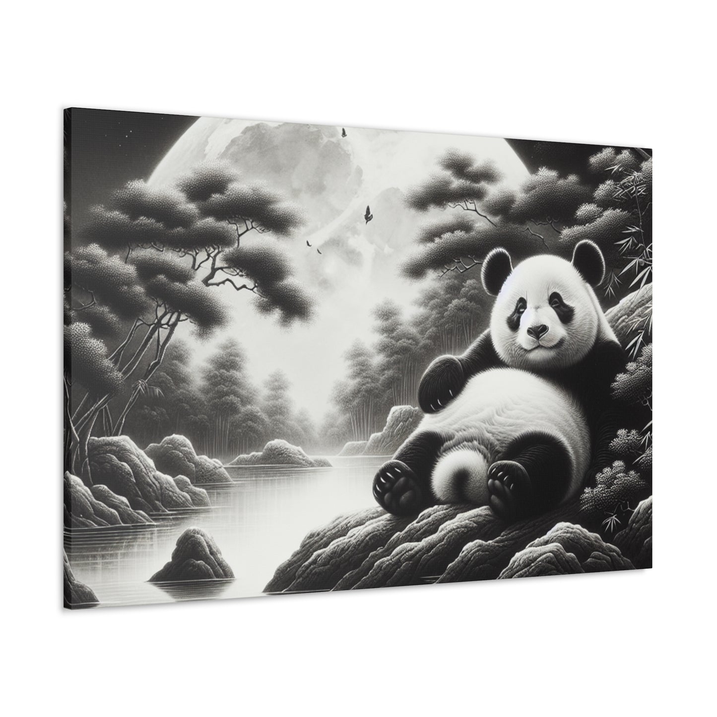 "Panda Moonlight"- Canvas