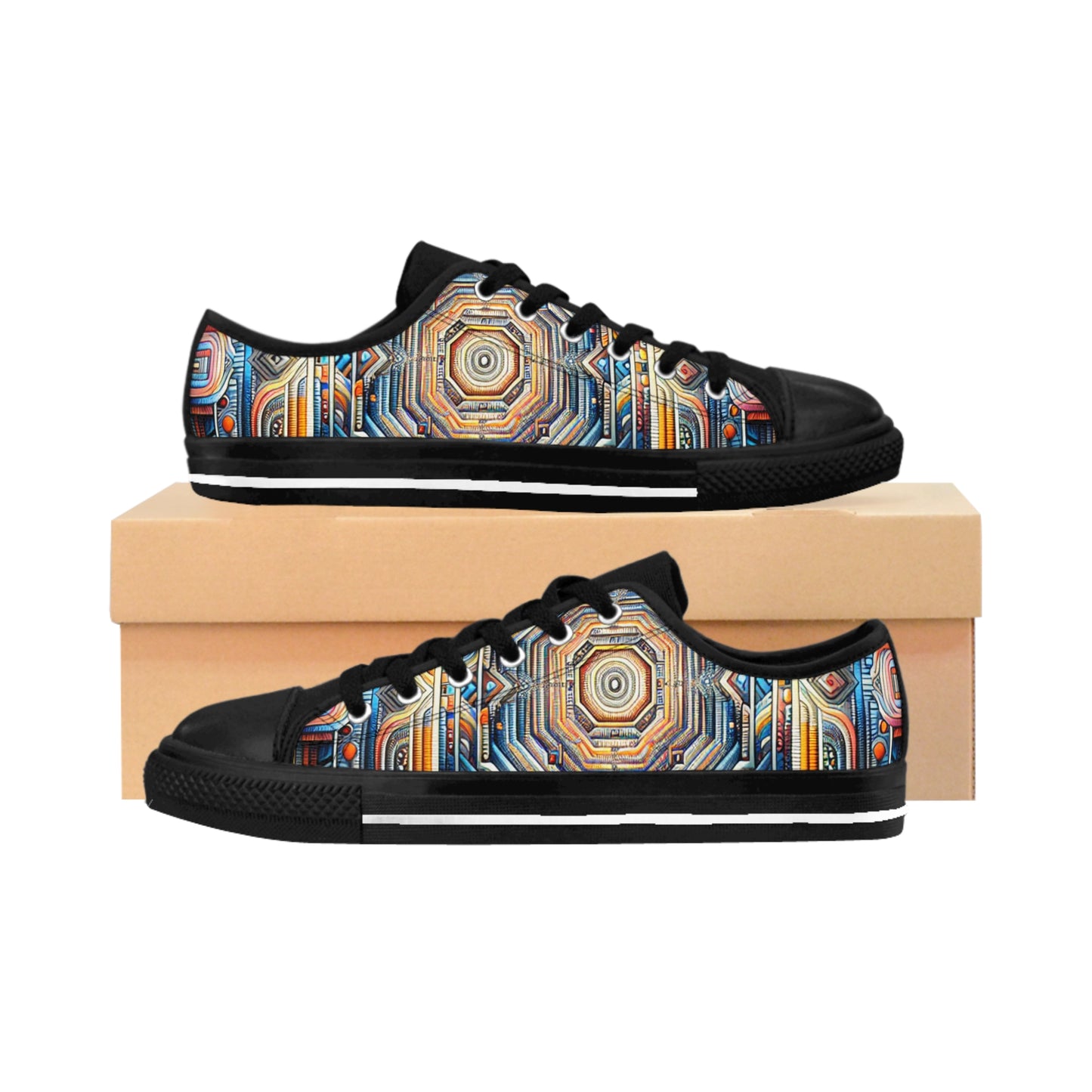 "HypnoDepth Canvas"- LowTop Shoes