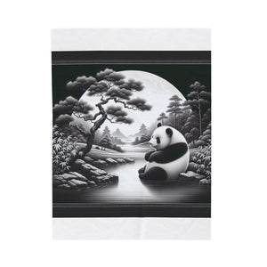 "Majestic Moonlight: Panda's Serenity" -Blanket