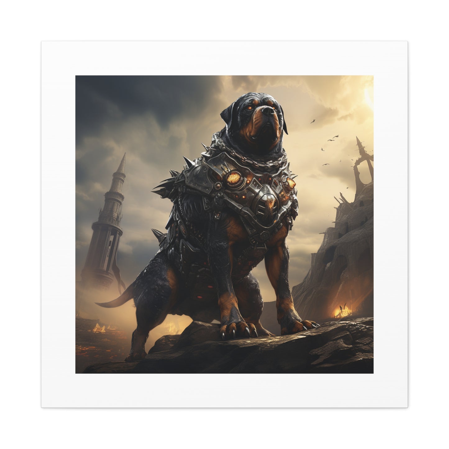 Armored Rottweiler War Print